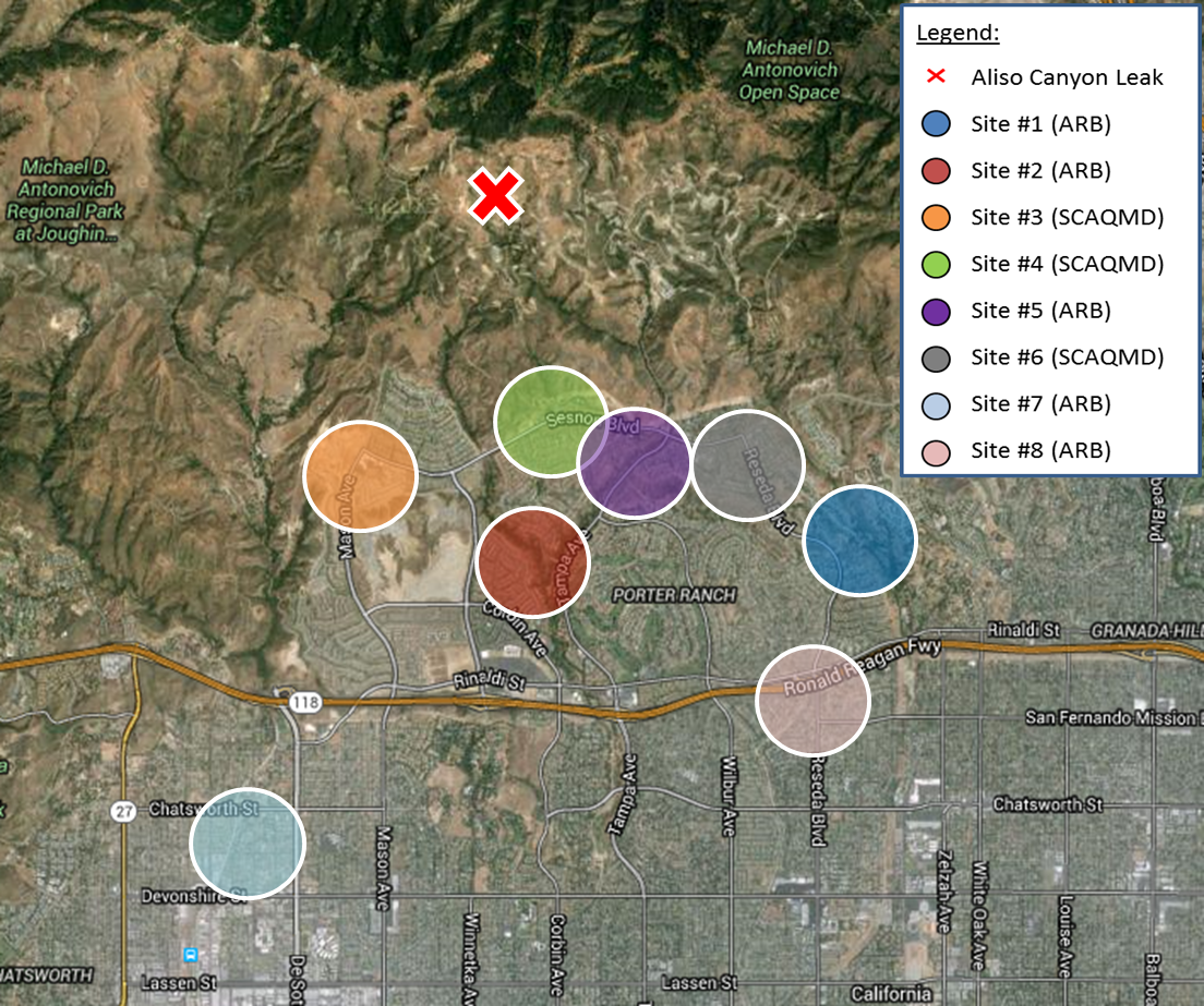 ms_map map showing monitoring sites