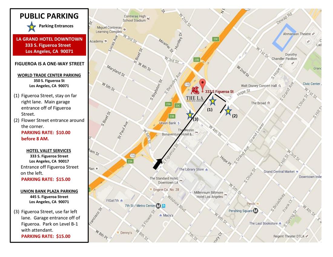 MAP AND DIRECTIONS FOR PARKING LA GRAND HOTEL MAP AND DIRECTIONS FOR PARKING LA GRAND HOTEL