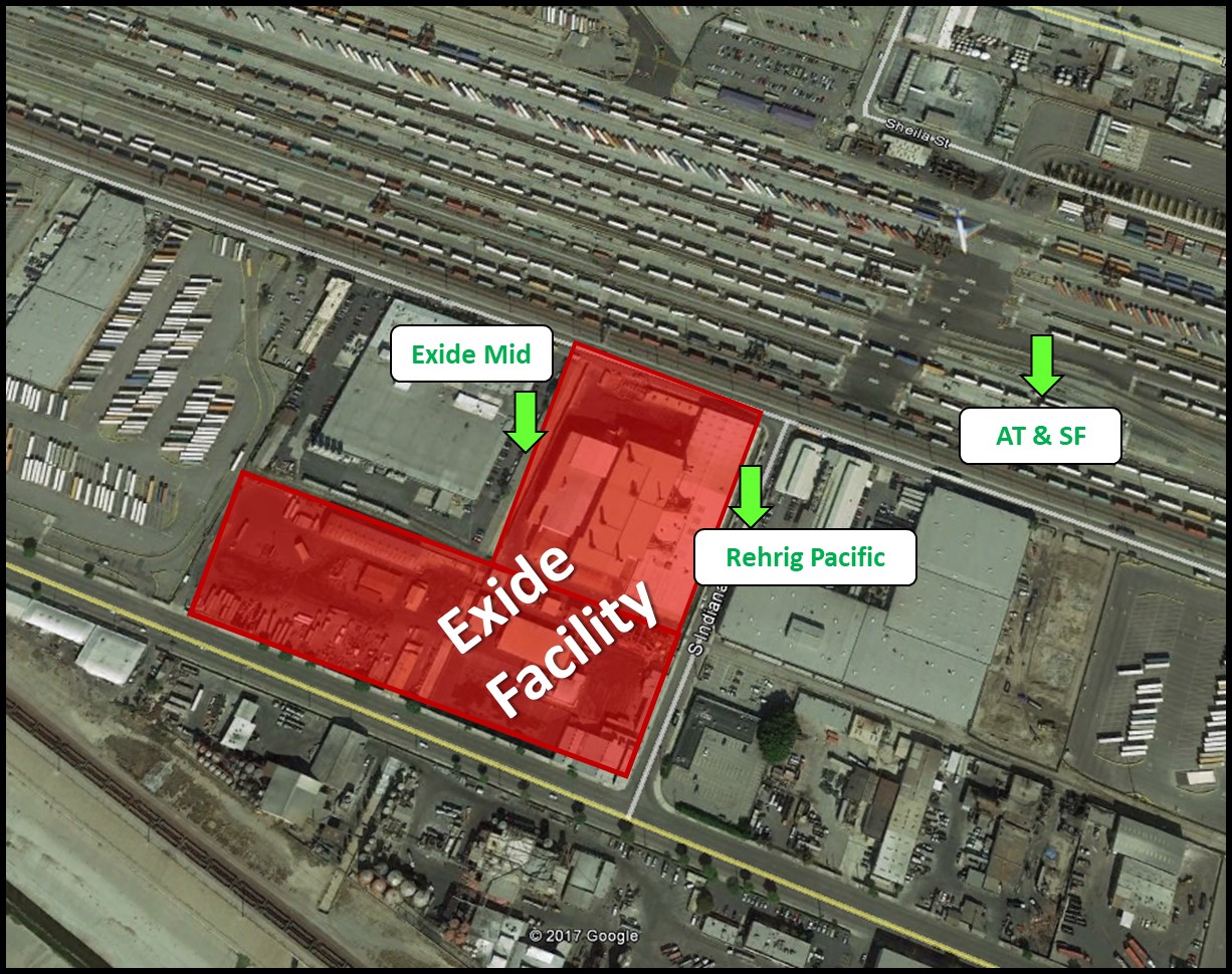 SCAQMD Air Monitoring Locations around Exide