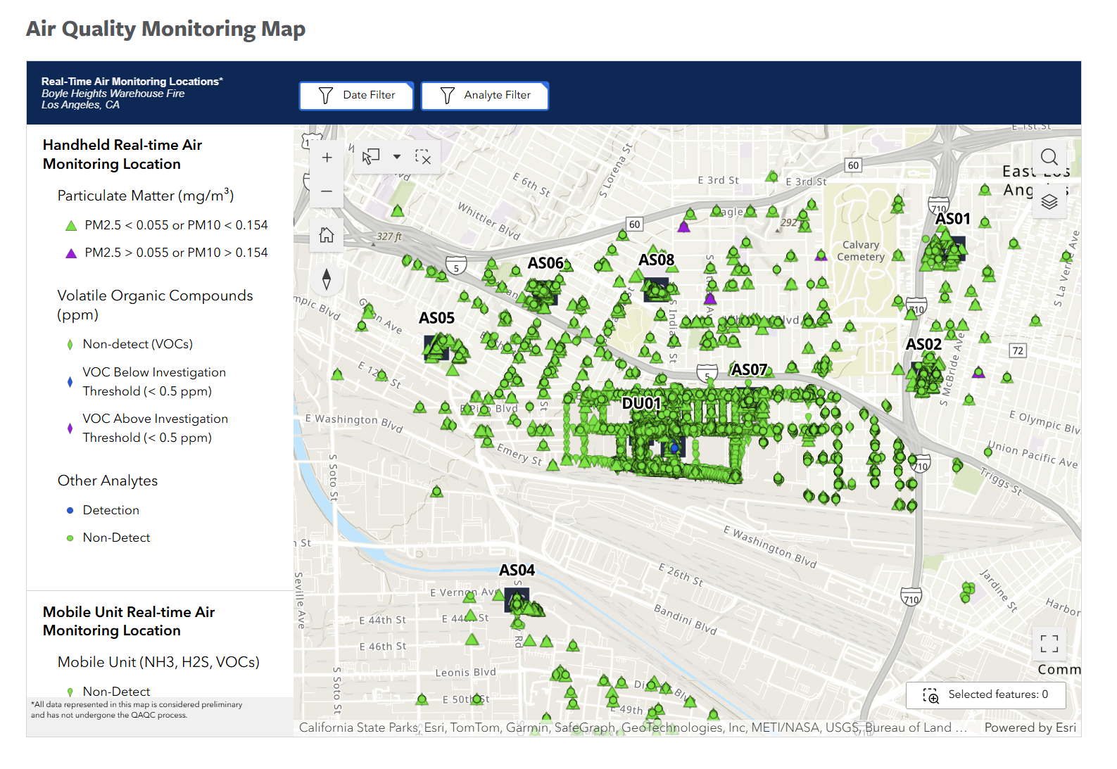 Air Quality monitoring map