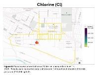 Figure 9: Map shows concentrations of Chlorine measured on June 17, 2026. Results were below the state's short-term (1-hour) health threshold for this pollutant (210,000 ng/m3).