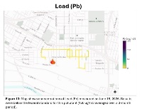 Figure 13: Map shows concentrations of Lead (Pb) measured on June 18, 2026. Results were below the federal standard for this pollutant (150 ug/m3 averaged over a 3-month period).