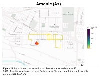 Figure 14: Map shows concentrations of Arsenic measured on June 18, 2026. Results were below the state's short-term (1-hour) health threshold for this pollutant (200 ng/m3).