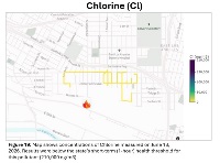 Figure 19: Map shows concentrations of Chlorine measured on June 18, 2026. Results were below the state's short-term (1-hour) health threshold for this pollutant (210,000 ng/m3).